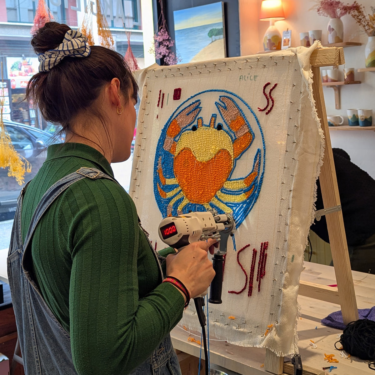 Un atelier Tufting - Tapis Sol
